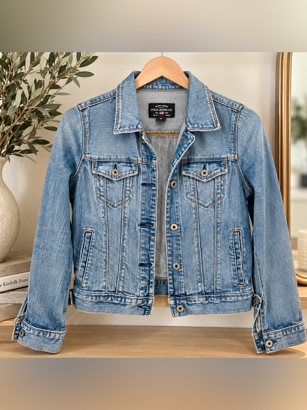 Vintage Polo Jeans Co Ralph Lauren Lydia Denim Jacket M Light Wash Y2K